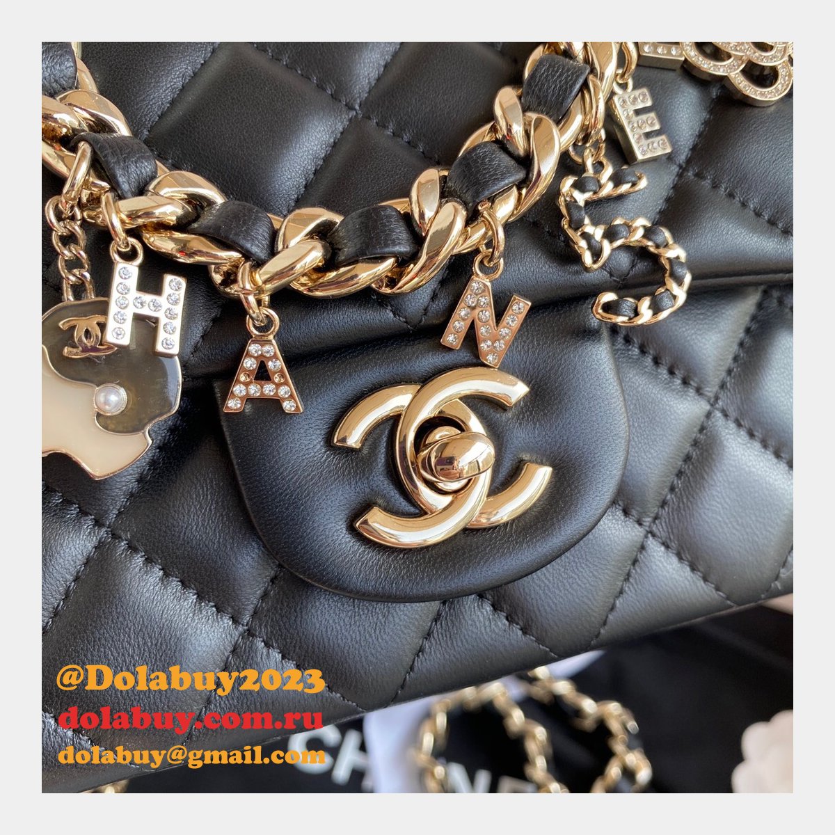 CC Replica Lambskin & Gold-Tone Metal AS2326 20cm Flap Bag