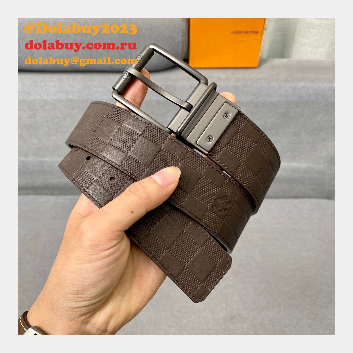 Louis Vuittons Knockoff Damier 40mm Infini Belts