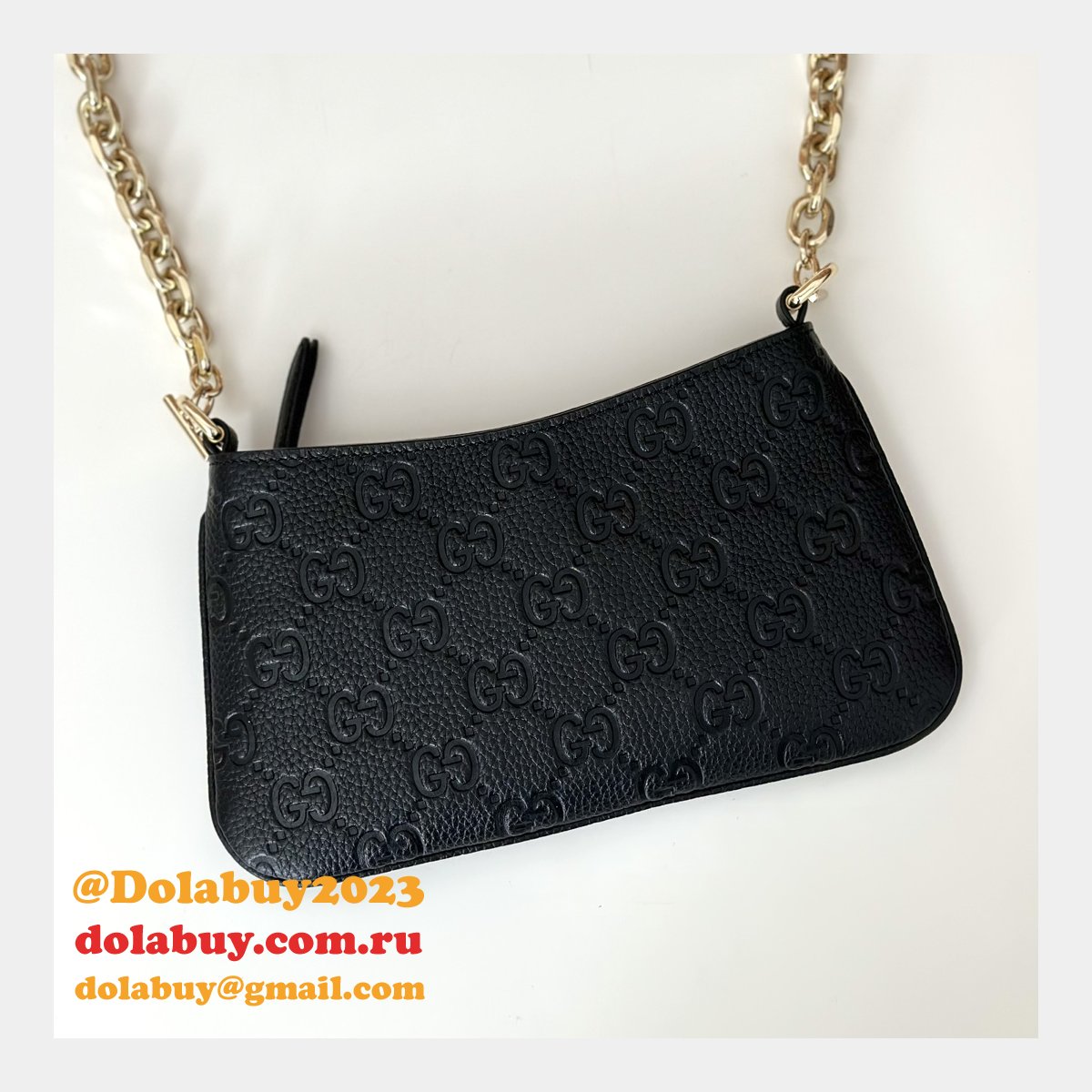 Gucci Replicas 815278 Black GG Emblem Super Perfect AAA+ Bag