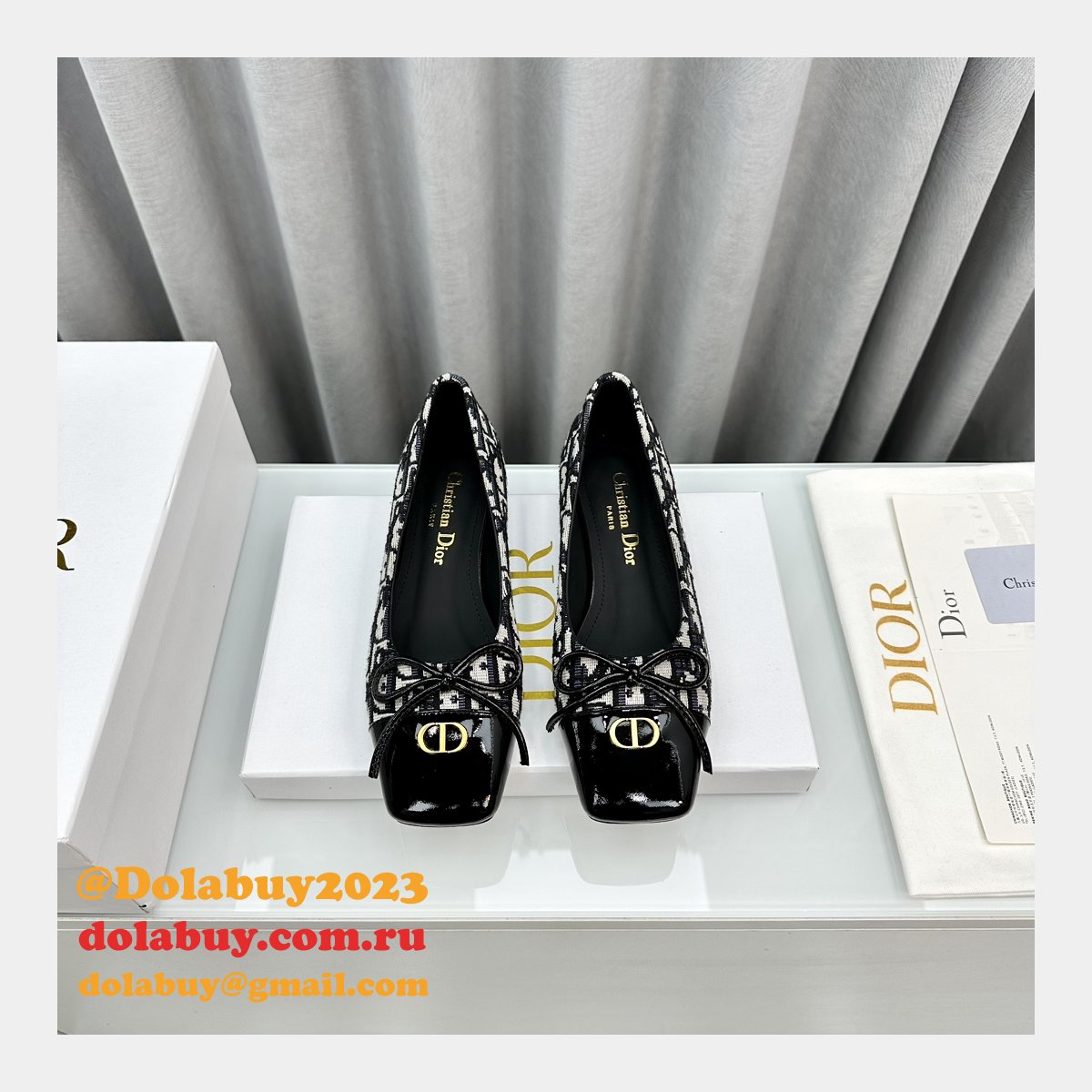 Duplicate DIOR D-Doll BALLET FLAT Designer