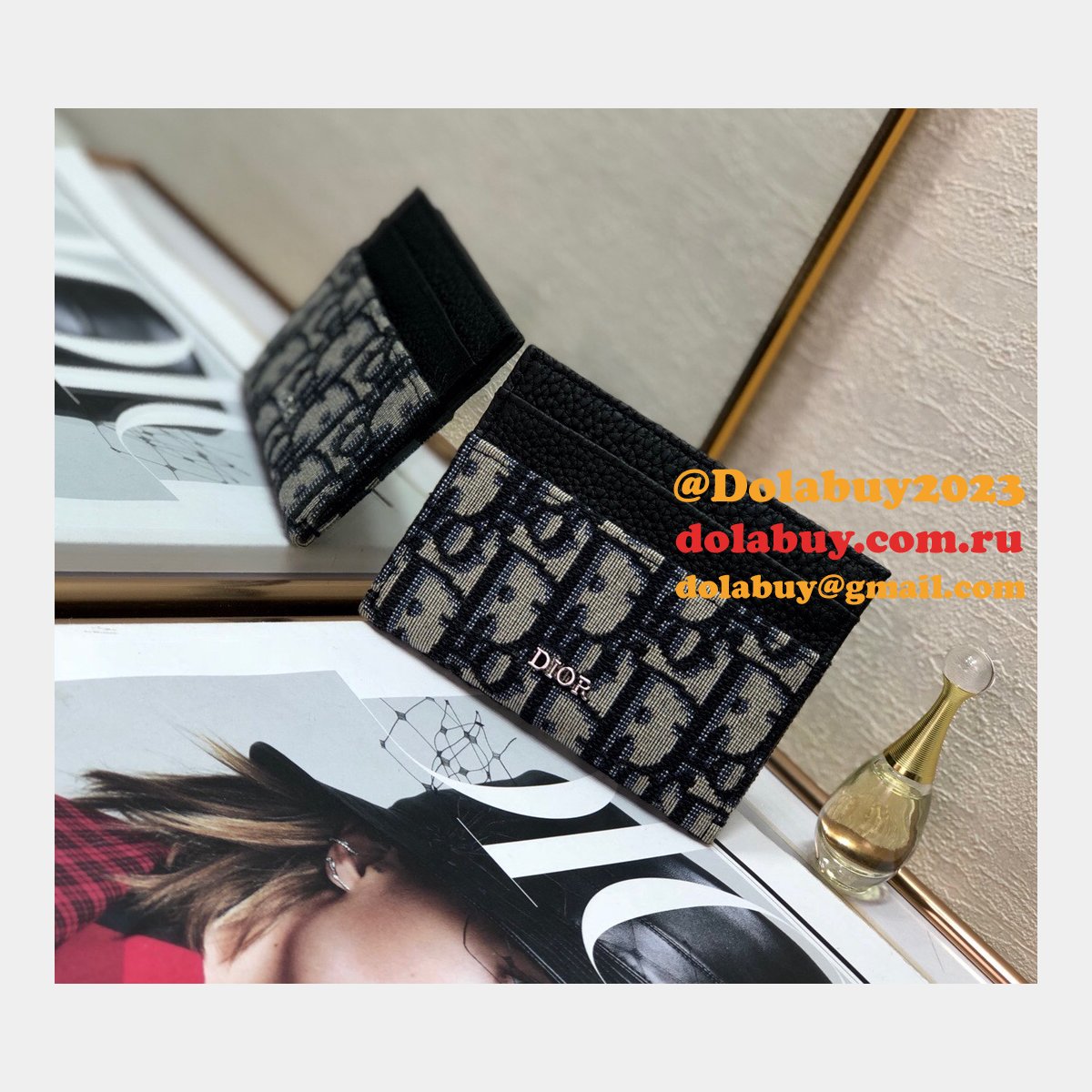 Replica Dior Oblique Jacquard Card Holder