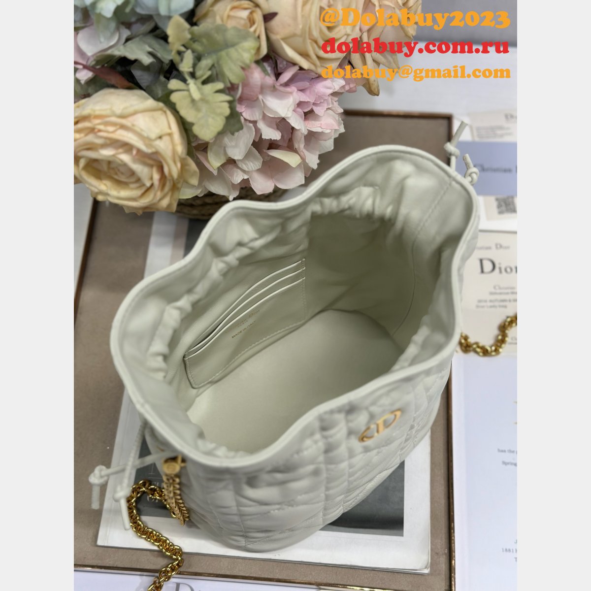 Top Quality Dior Montaigne Drawstring Bucket Bag Small/Mini