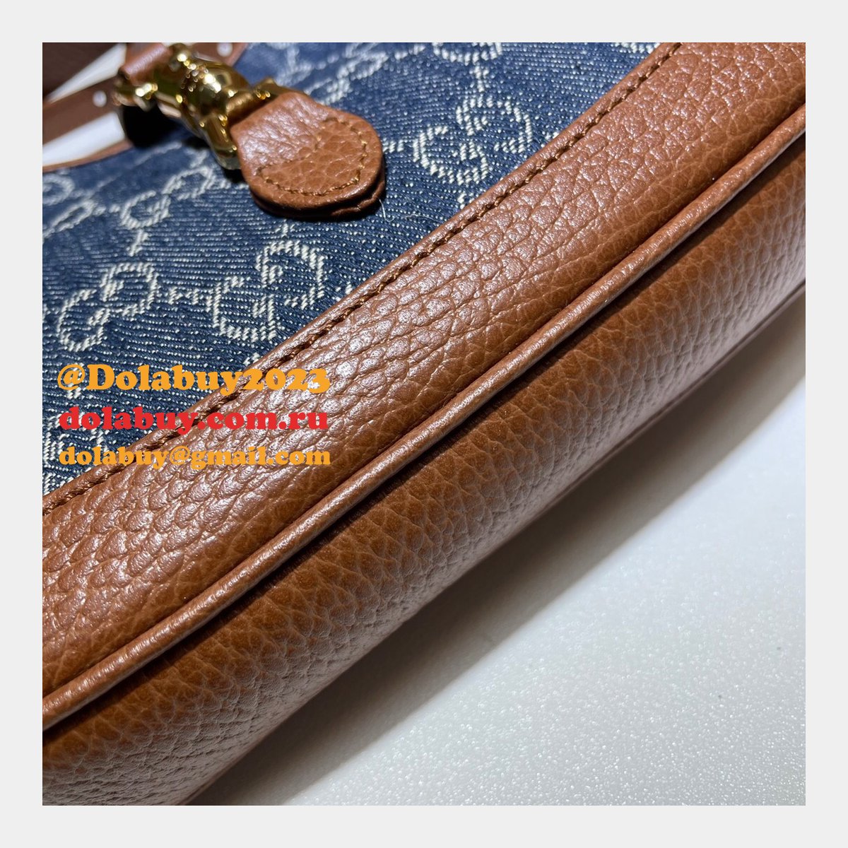 Beige/Ebony Fake Gucci Jackie 1961 mini shoulder 637092 bag
