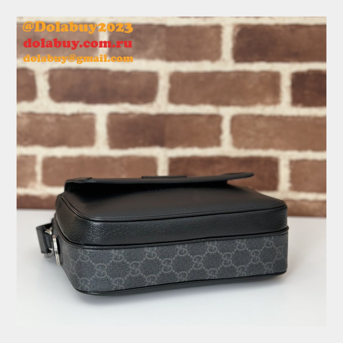 Men Gucci Replicas 795464 Small GG Crossbody 795464 Black Bag