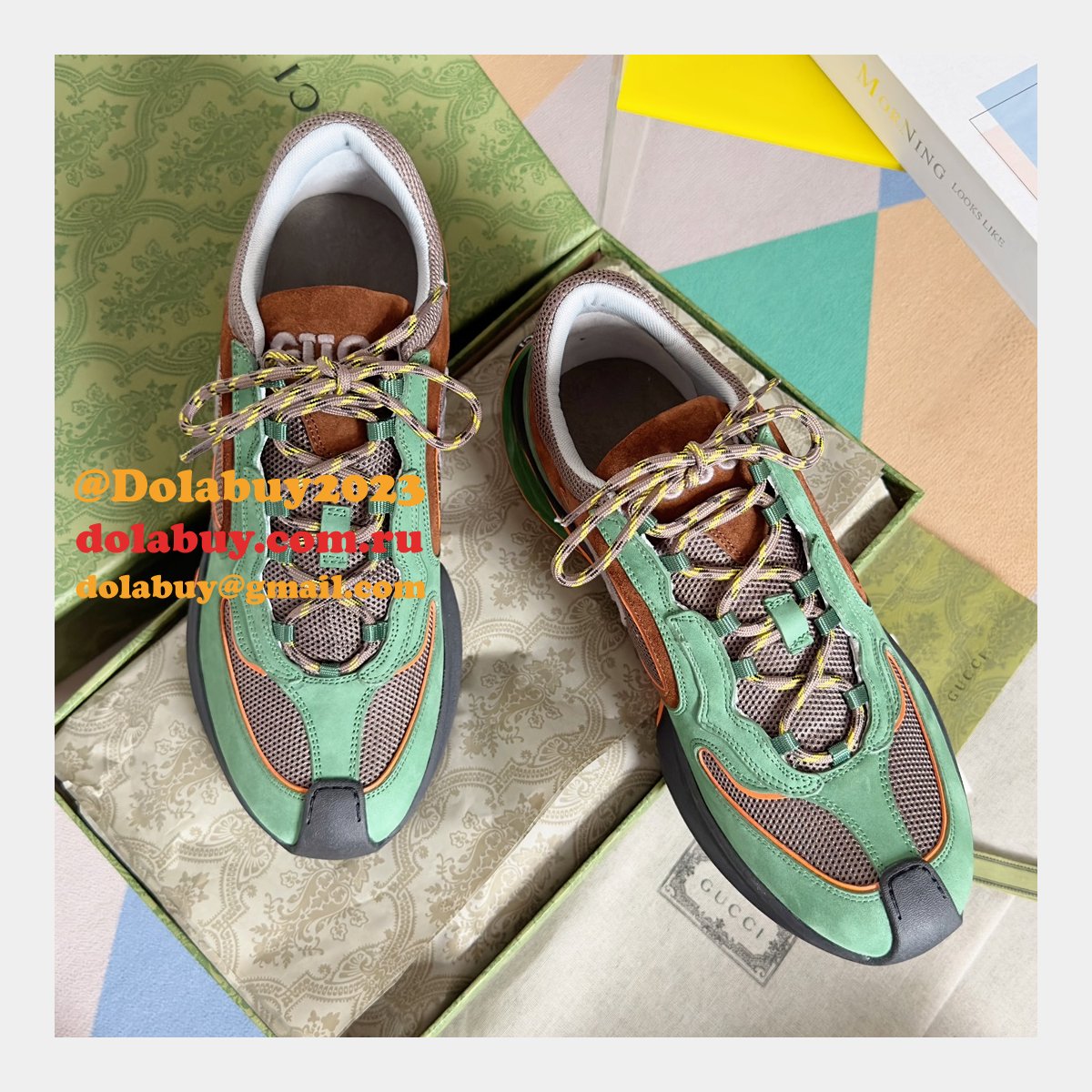 Luxury Designer gucci men RUN TRAINER shoes