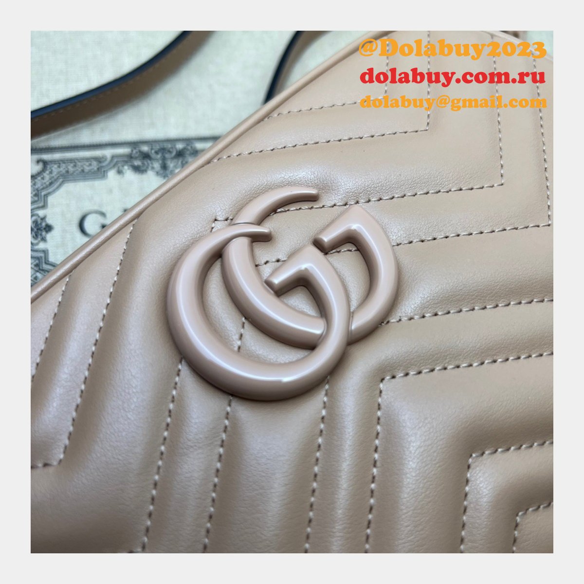 G*u*i 447632 marmont replica shoulder emerald leather bag