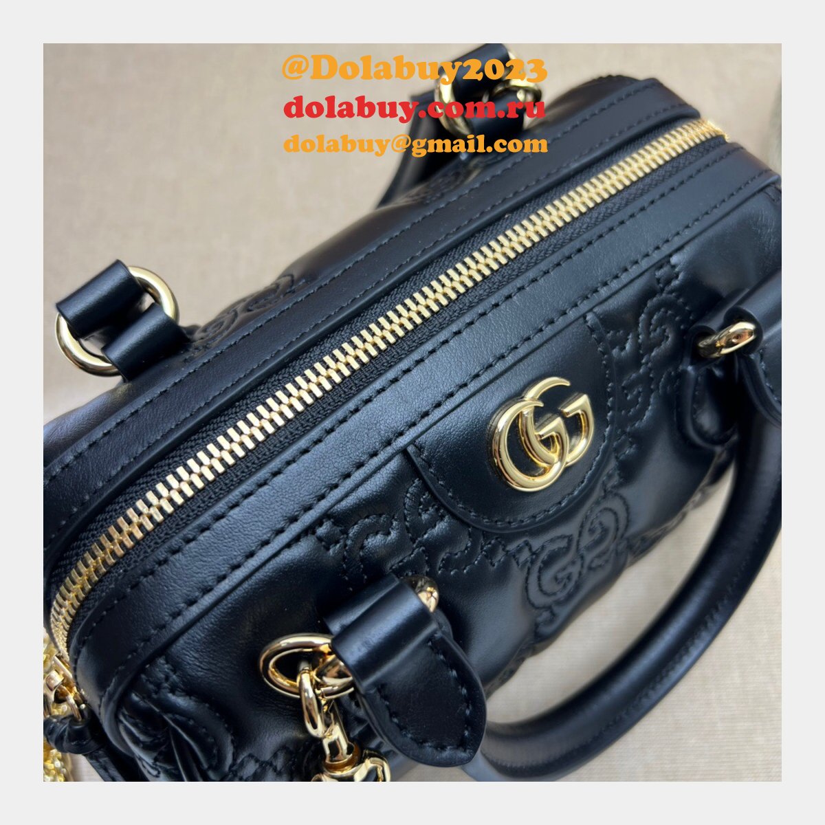 Gucci Best Perfect GG matelassé leather top handle 702251 Replica bag