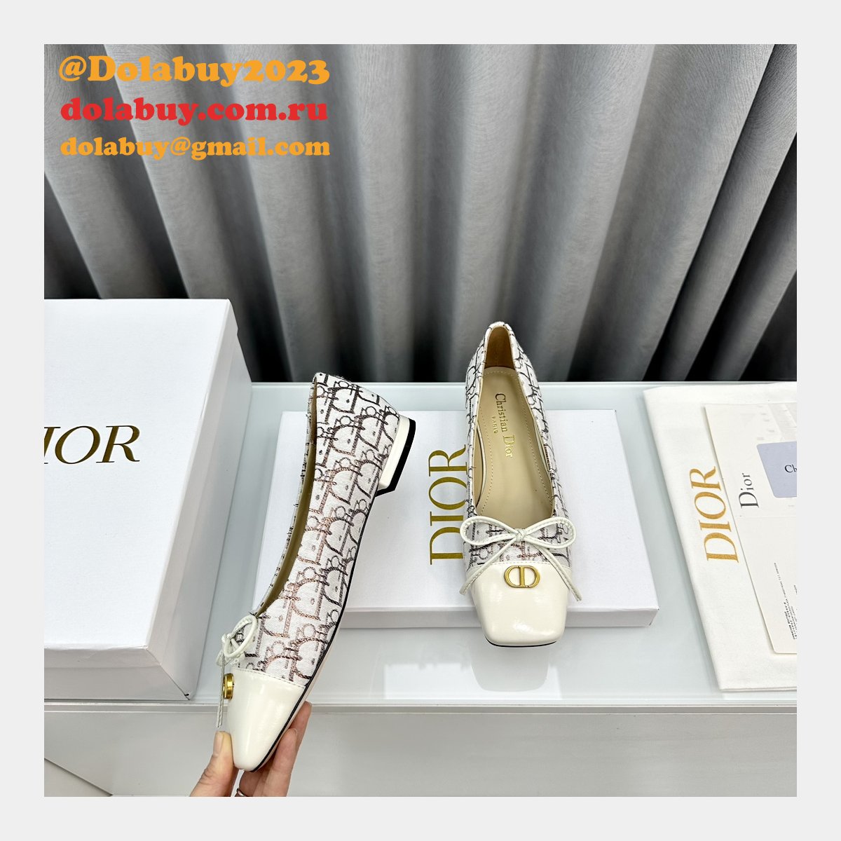 Duplicate DIOR D-Doll BALLET FLAT Designer