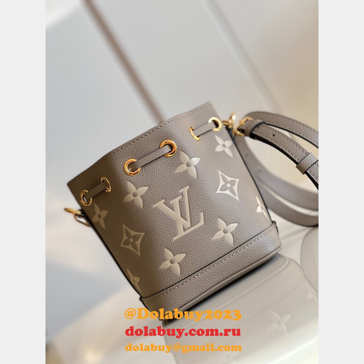 Louis Vuitton M46291 Top Nano Noé Bicolor Monogram Empreinte Replica Bag