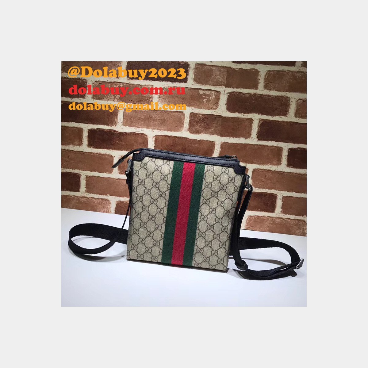 top quality G*u*i web gg supreme flat messenger replica 471454 bag