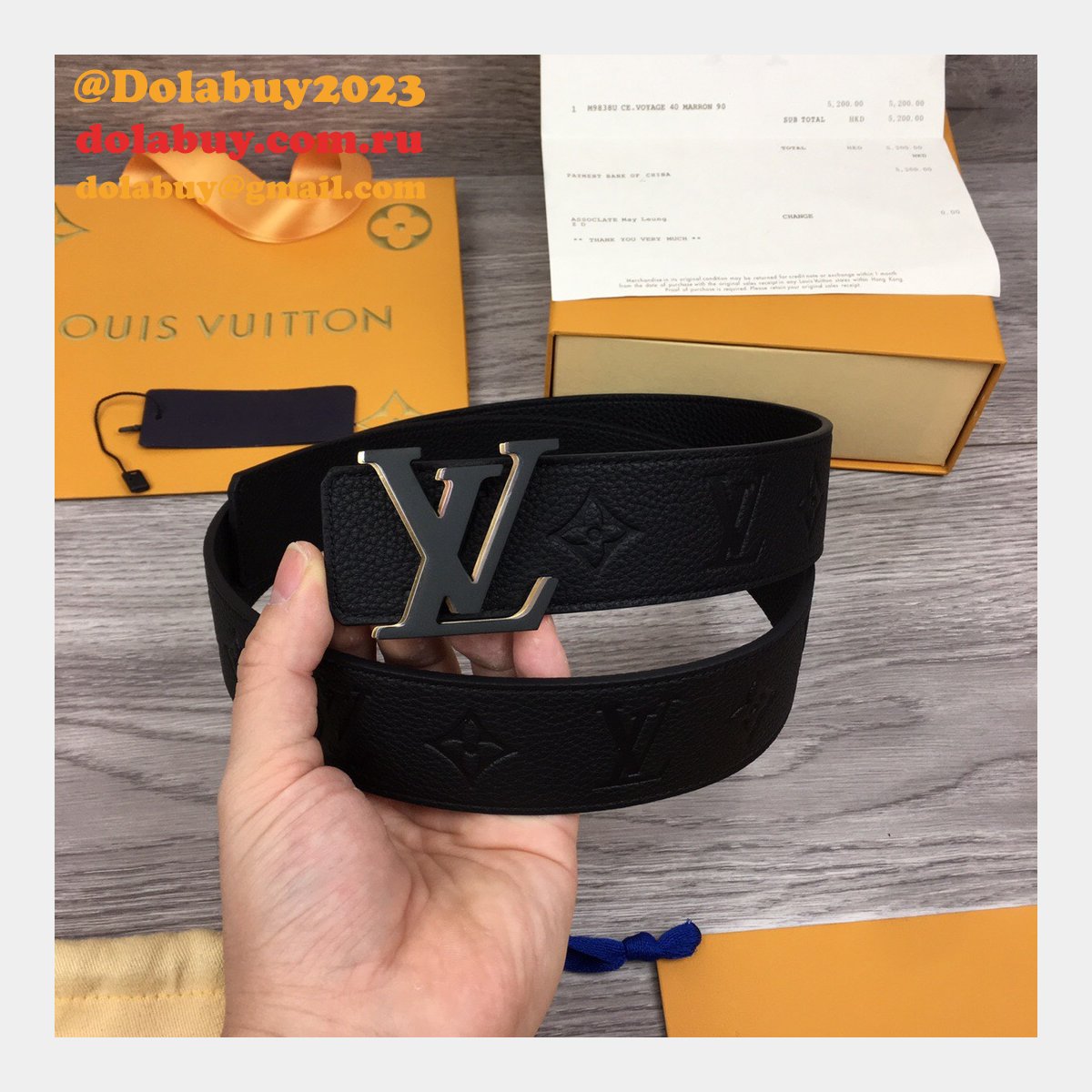 Dolabuy 2023 Louis Vuitton High Quality Replica Belts Black