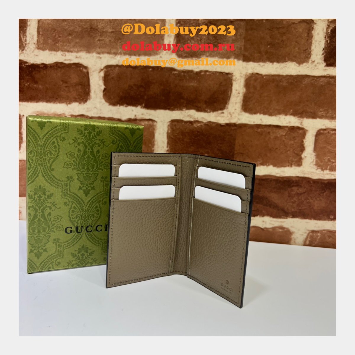 Best Gucci Luxury 739478 Jumbo GG Card Case Wallets