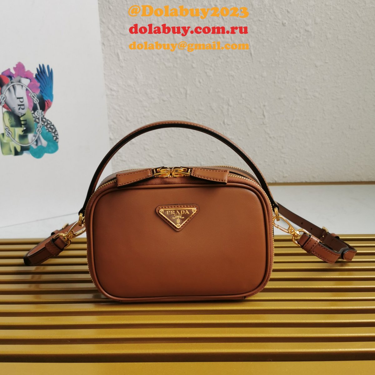 Prada 1BH203 Saffiano Leather Replica Envelope Best Bag