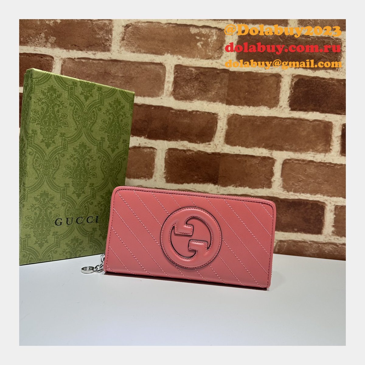 Designer Gucci 760312 Blondie Zip-Around Wallet Replica