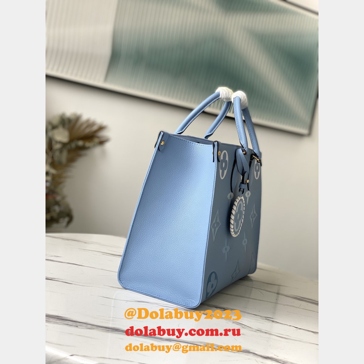 Louis Vuitton Fashion 2021 OnTheGo Monogram Empreinte Blue M45718 Bags