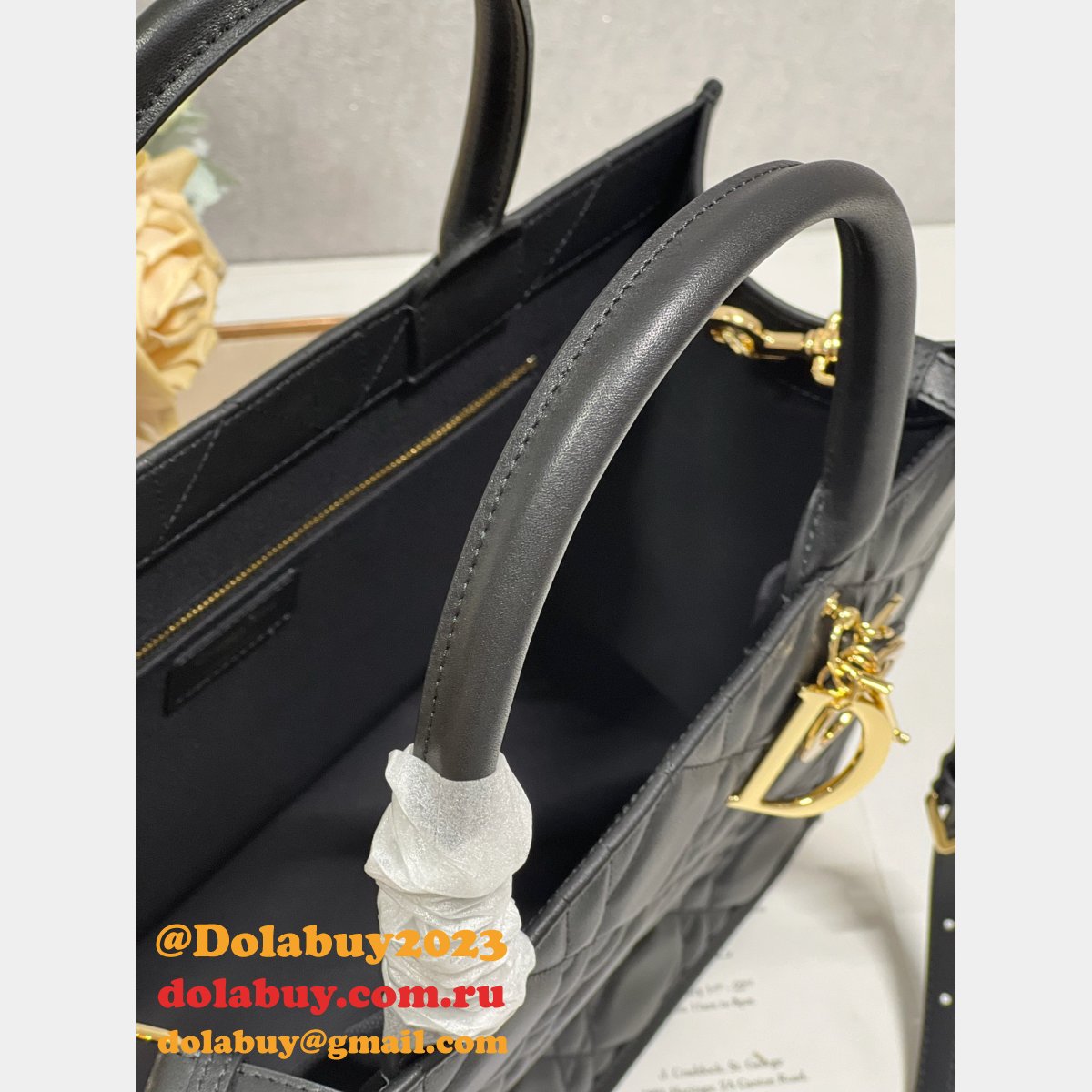 Designer dior book tote leather with strap 1286/1265