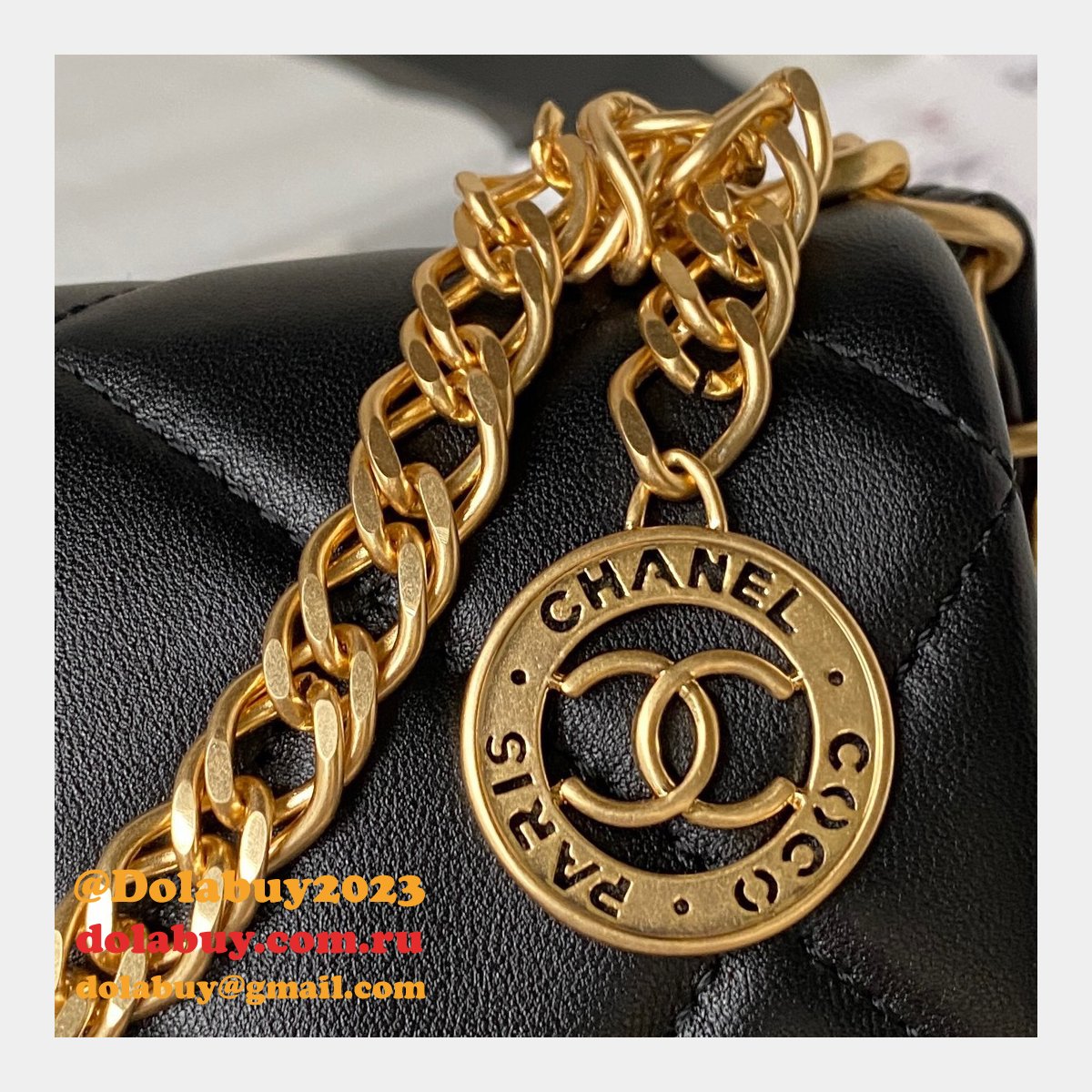 Perfect Copy Top Quality AS4012 Flap Black Replica Bag