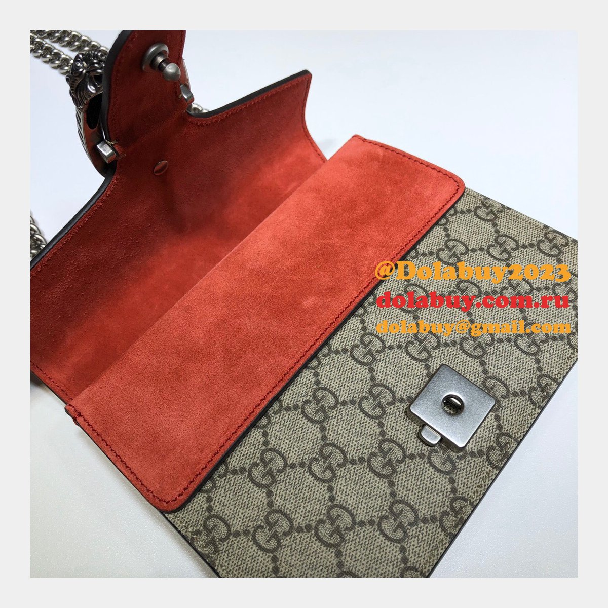 G*u*i replica dionysus gg supreme mini 421970 red fake bag