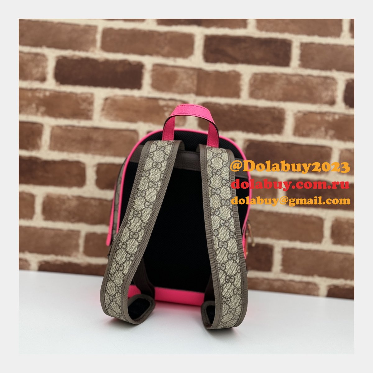 Fuchsia Top Quality 547965 GG Supreme Ophidia Gucci Copy Backpack Bag