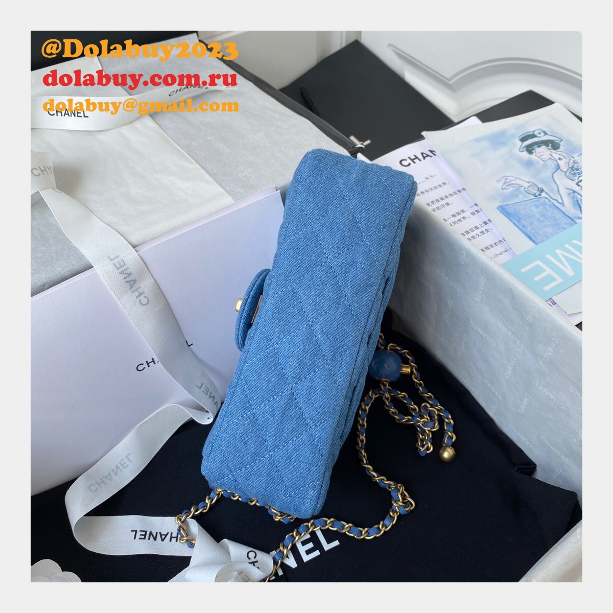 Designer Replica 20/17CM AS1787 Blue Bags Shop Replicas Store