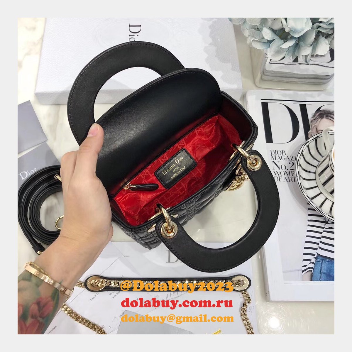AAA+ Christian Lady Dior Handbags Online Purchase MINI 17CM