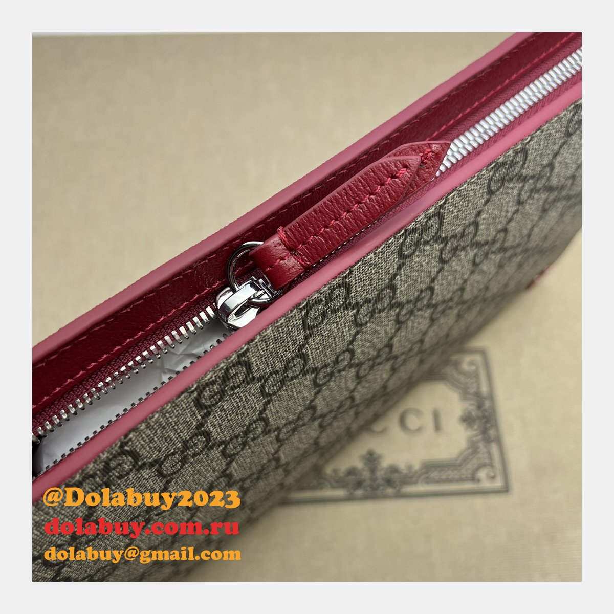 Pouch 1:1 Gucci Clutches Knockoff GG Detai 768255 Best Bag