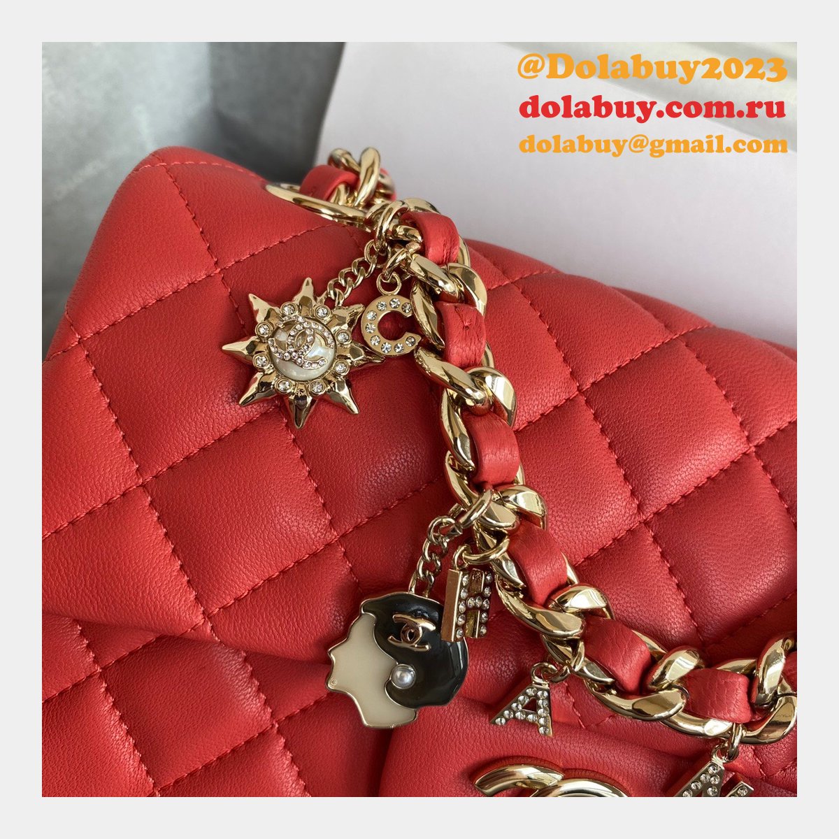 CC Replica Lambskin & Gold-Tone Metal AS2326 20cm Flap Bag