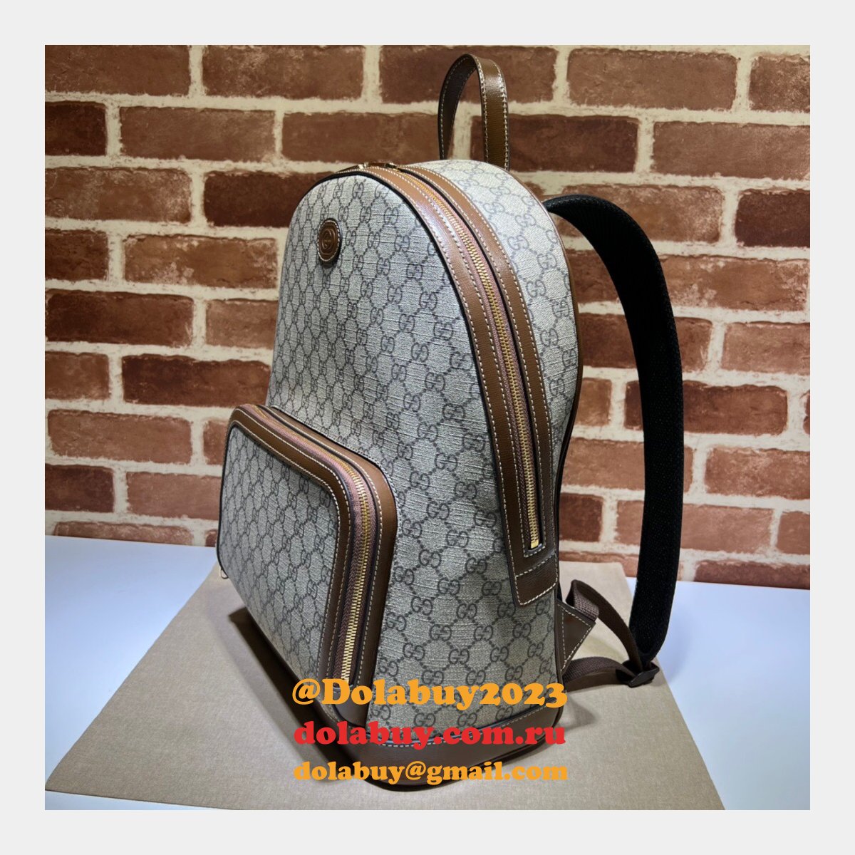Seller Gucci Dolabuy Fake Backpack 704017 Interlocking G Ebony Supreme