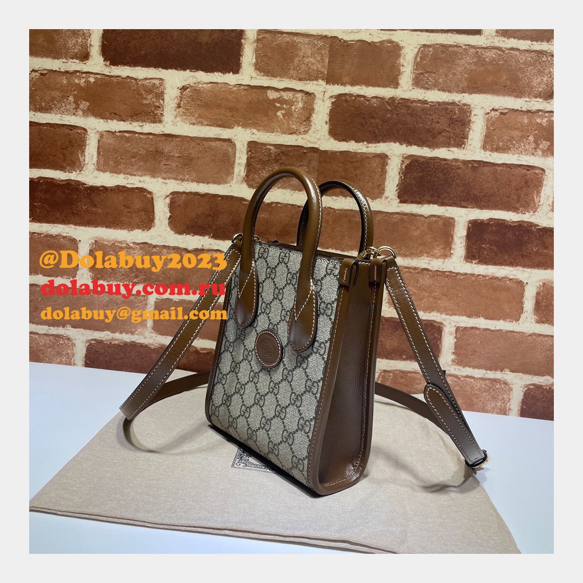 shop now G*u*i replica mini tote bag with interlocking g 671623 gg supreme