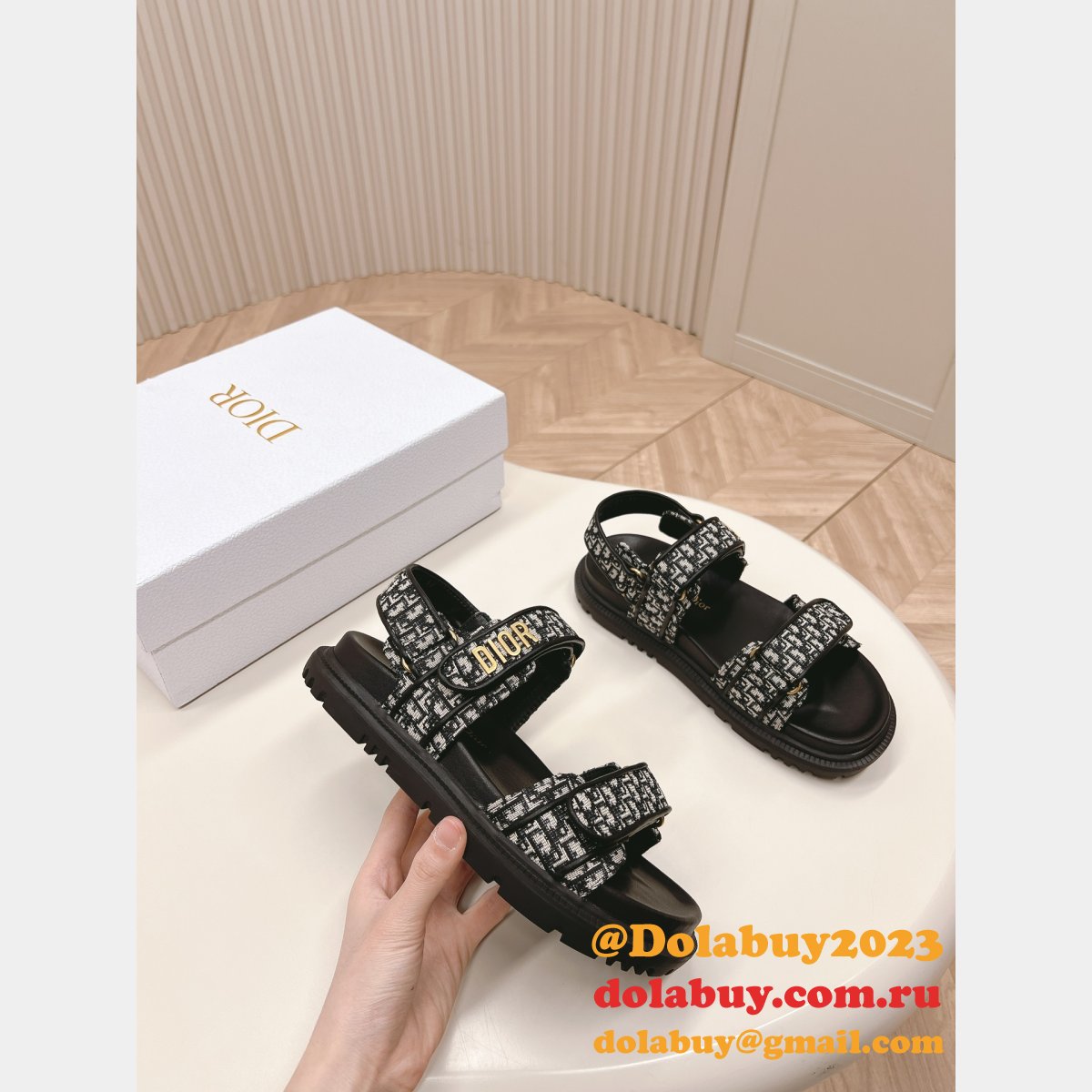 Knockoff classical print Dioract Sandal