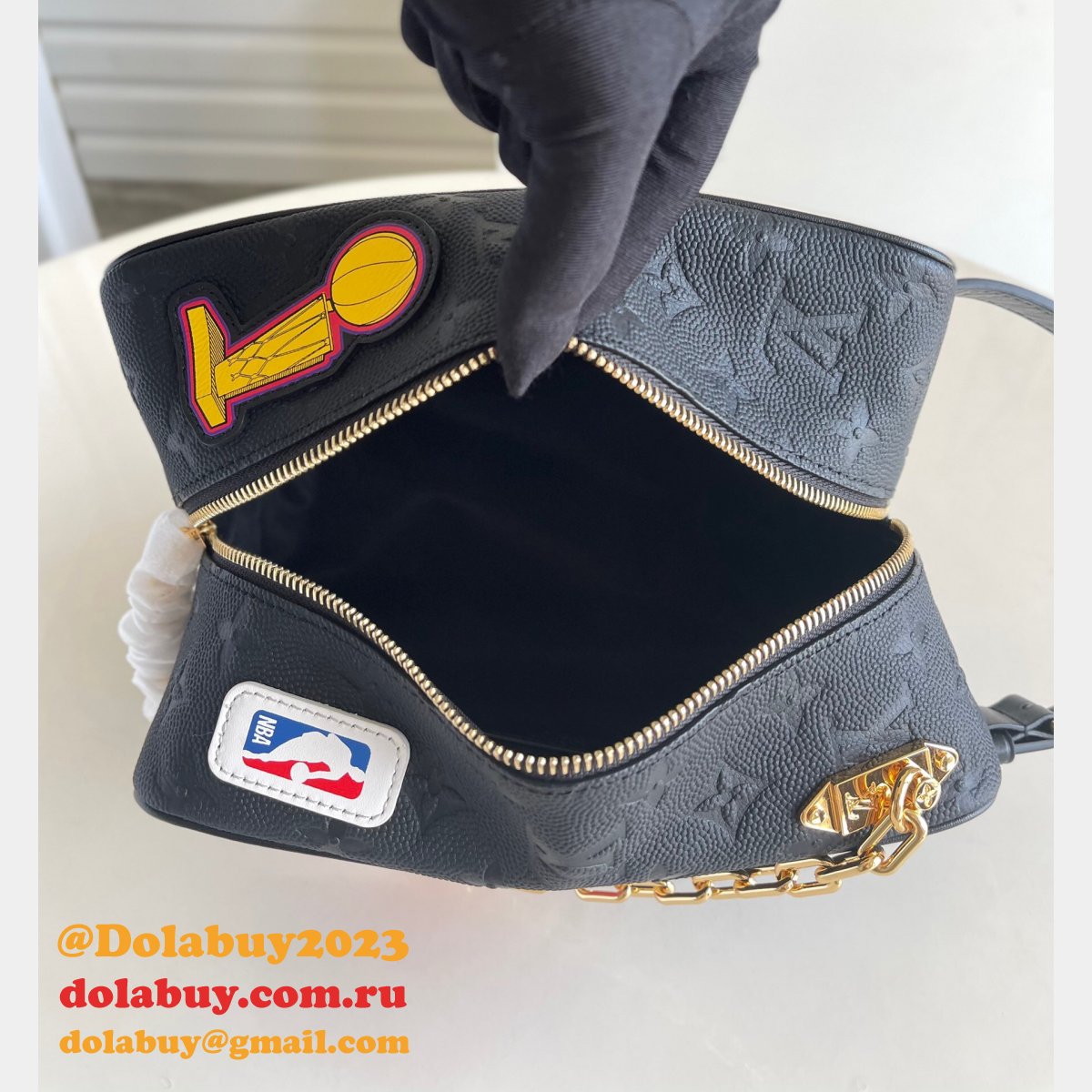 Louis Vuitton High Quality Replica M58515 LVxNBA Cloakroom Dopp Kit Travel Black