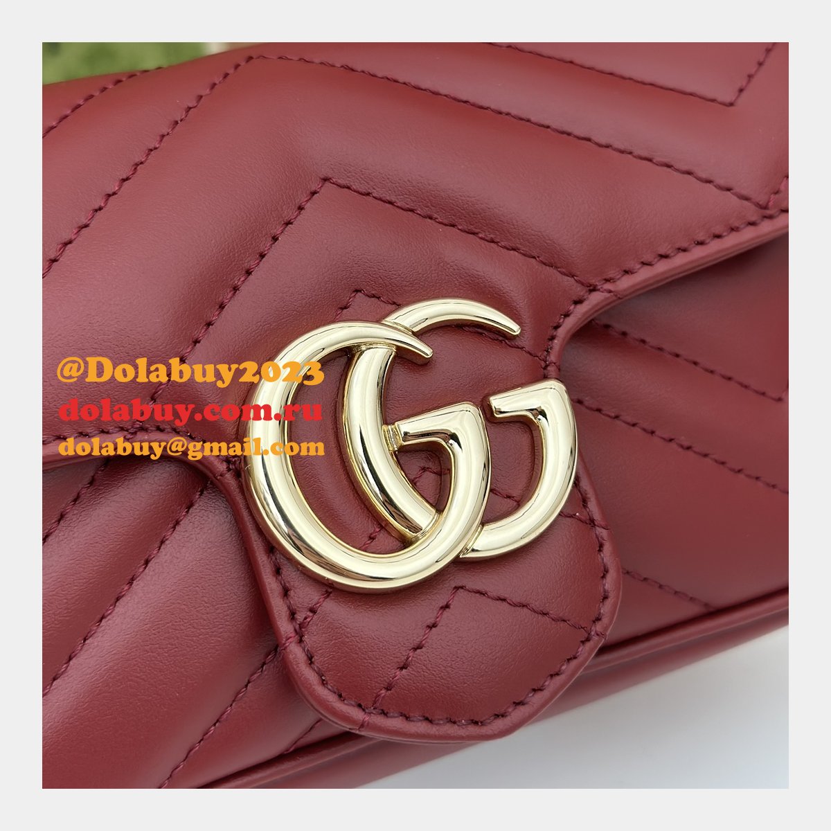 Gucci Replica Rosso Ancora GG Marmont Red Matelassé Chevron 476433/446744/443497 Bag