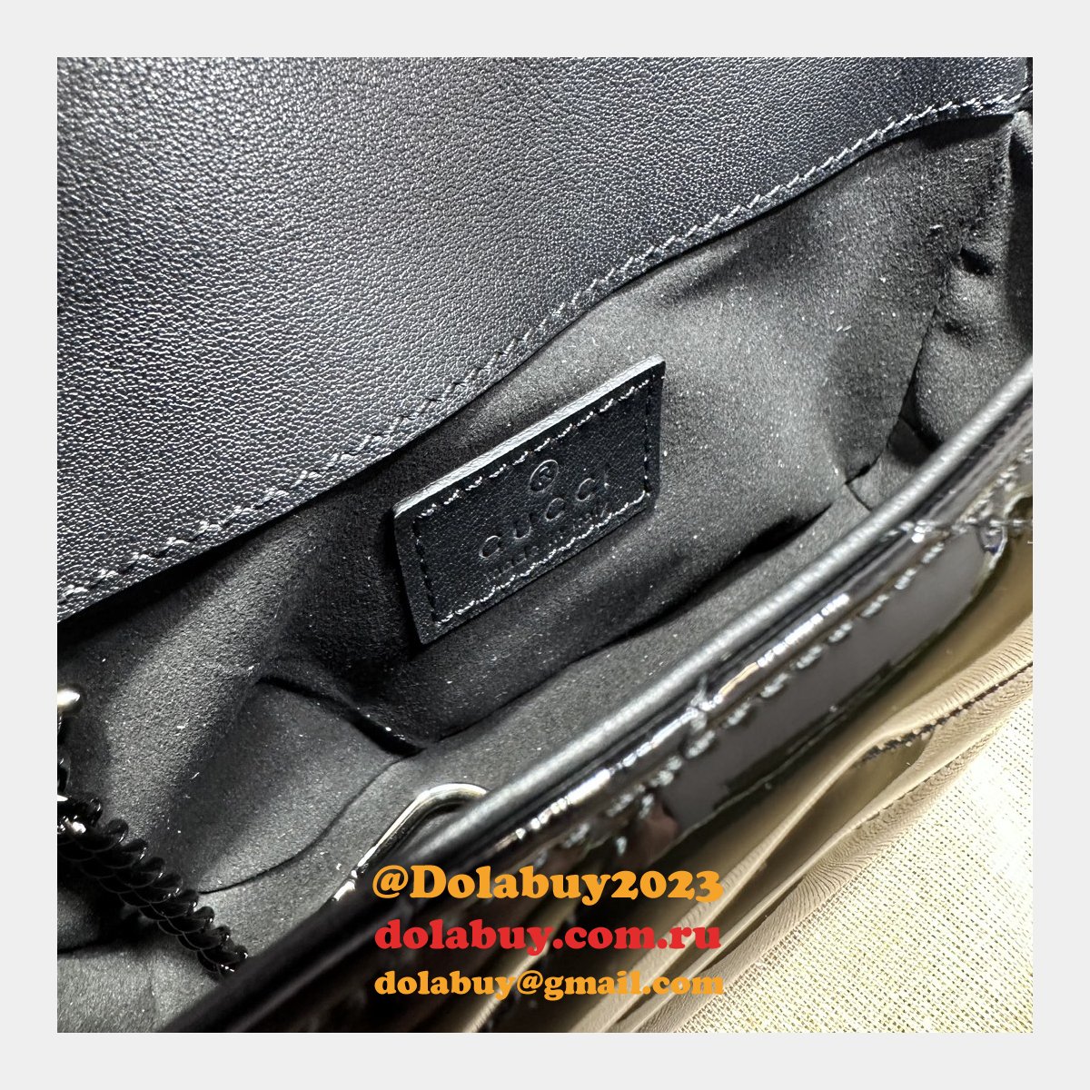 high quality gg marmont super replica G*u*i 476433 black bag