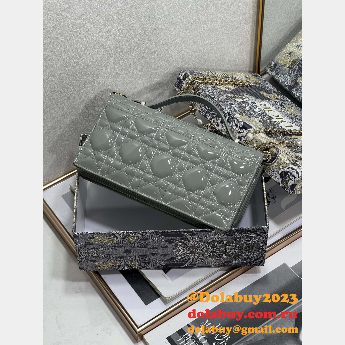 Best High Quality Christian Dior 2306A Clutch Lady Cannage Pattern Bags
