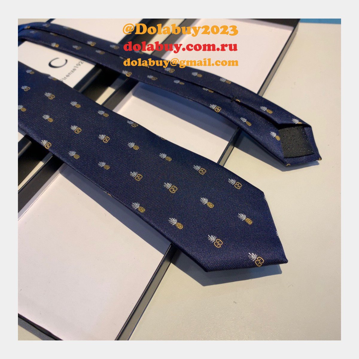 G*u*i pineapple and double gg pattern silk jacquard