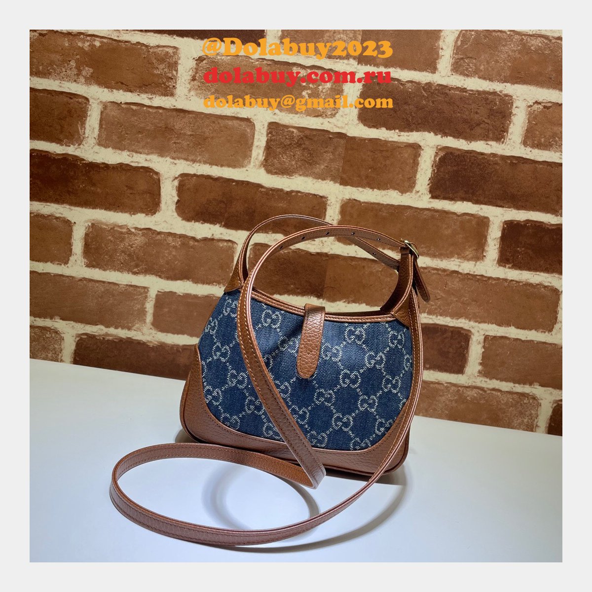 Beige/Ebony Fake Gucci Jackie 1961 mini shoulder 637092 bag