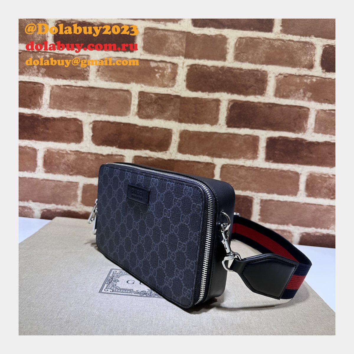 GG Supreme Leathergoods Gucci Replicas 774161 Mens Shoulder Bag