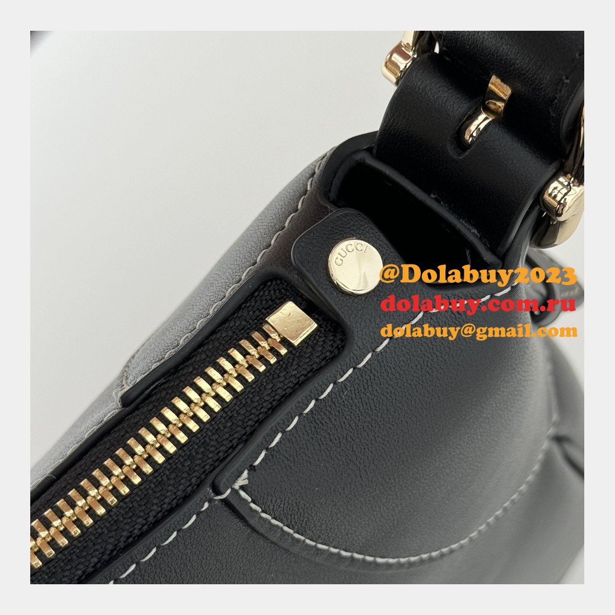 Gucci Duplicate GG Emblem 815217 Shoulder Black Best Bag