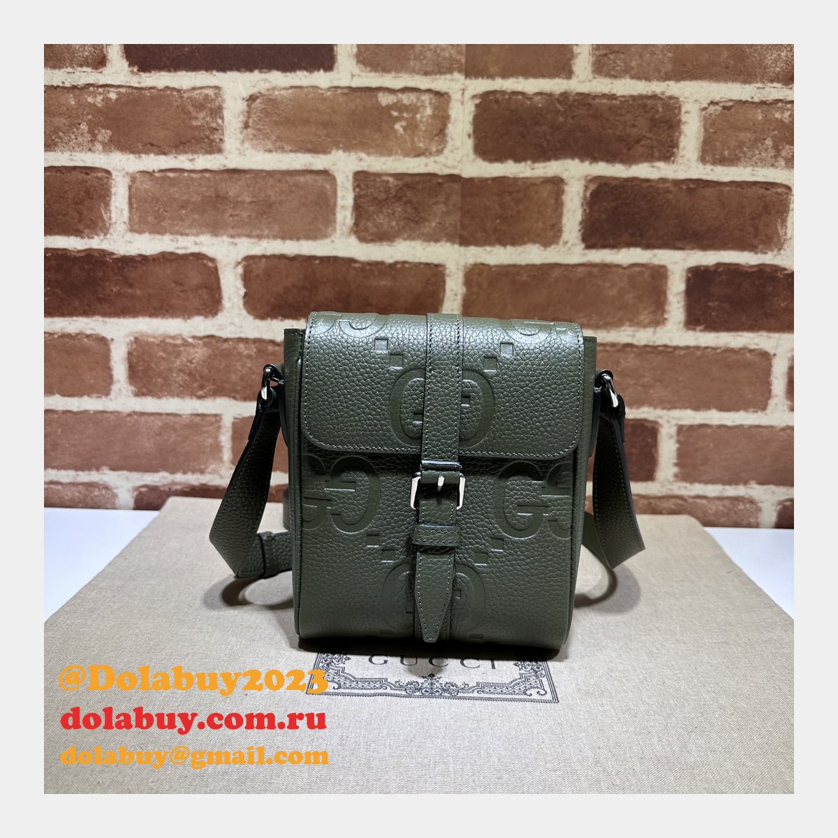 Jumbo GG 1:1 Mirror Messenger 760235 Gucci Replica Bag