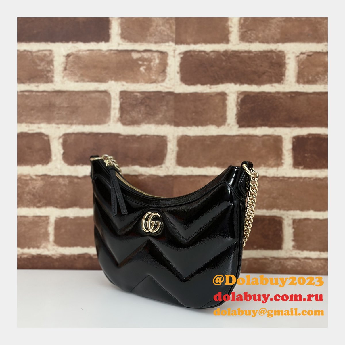 Luxury GG Marmont Gucci 777263 Knockoff Shoulder Black Bag