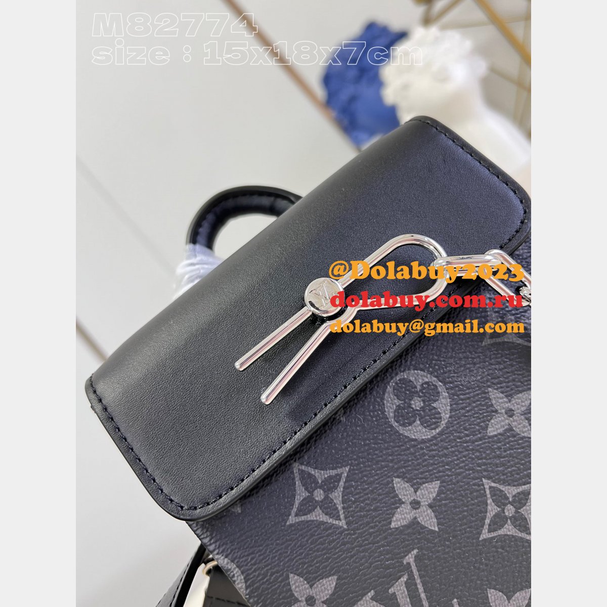 Nano Steamer Monogram Eclipse M82774 Knock Off Louis Vuitton Bag