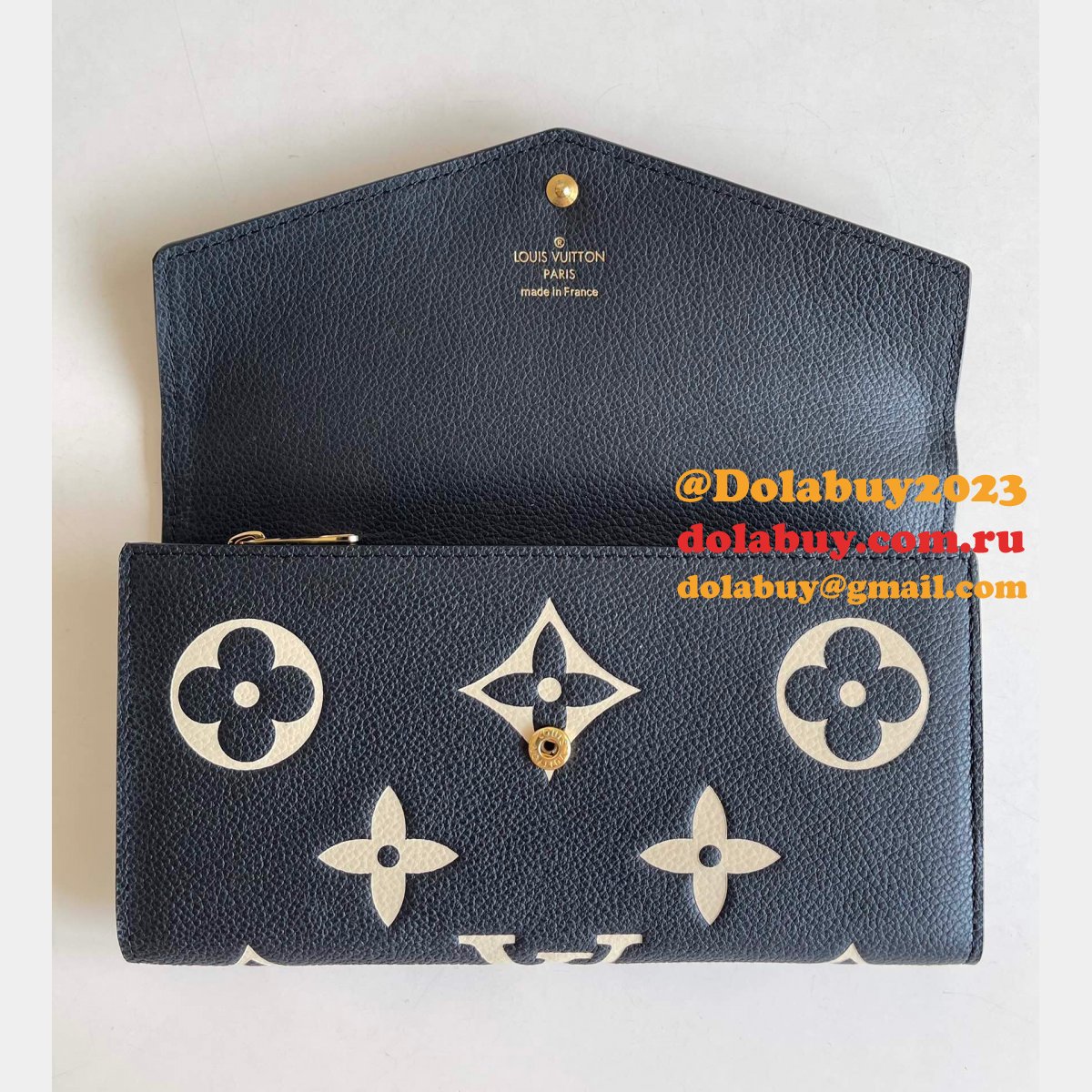 Dolabuy M80496 Louis Vuitton Replica Designer Sarah Wallet Bicolor Monogram Empreinte Leather Bags