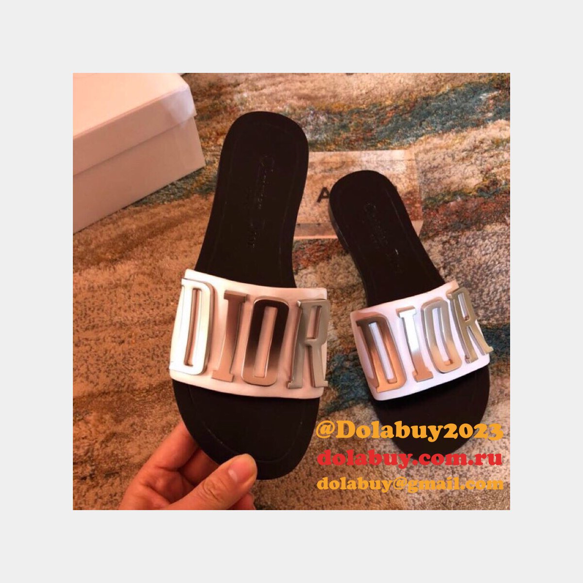 Wholesale Luxury DIOR FALT SLIPPER Top Quality