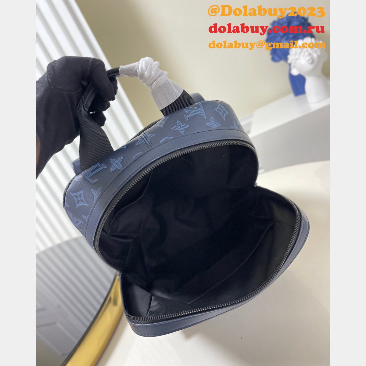 Louis Vuitton 7 Star Sprinter Backpack Monogram Shadow M45728 Blue Bags