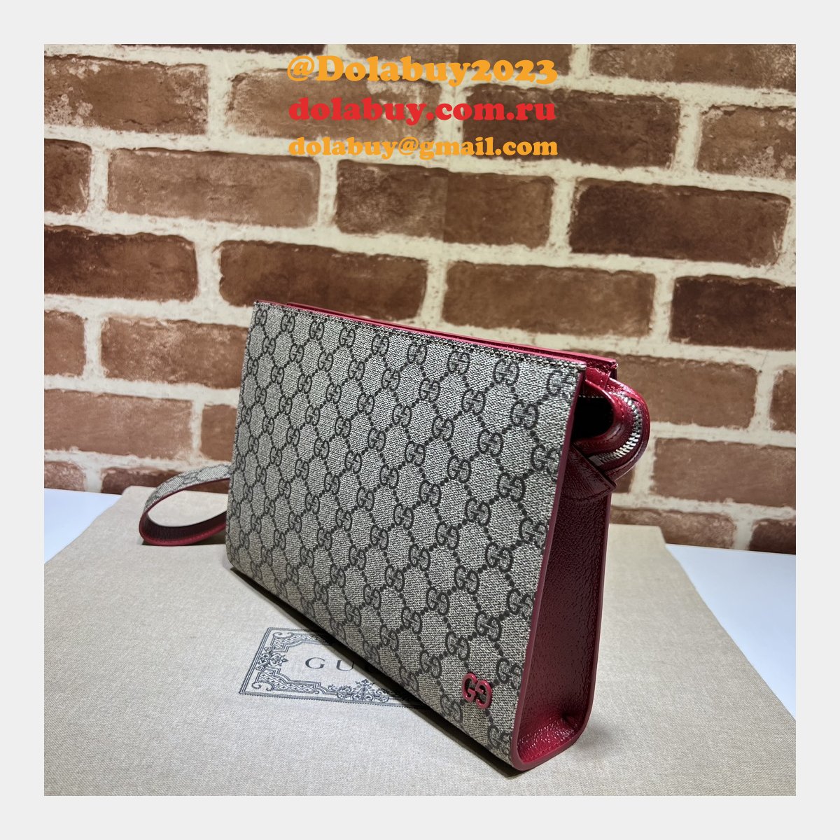 Pouch 1:1 Gucci Clutches Knockoff GG Detai 768255 Best Bag