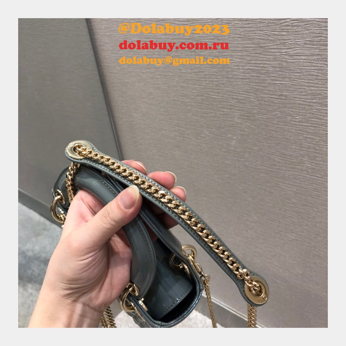 High Quality Christian Dior Lady patent leather 17CM Bag mini