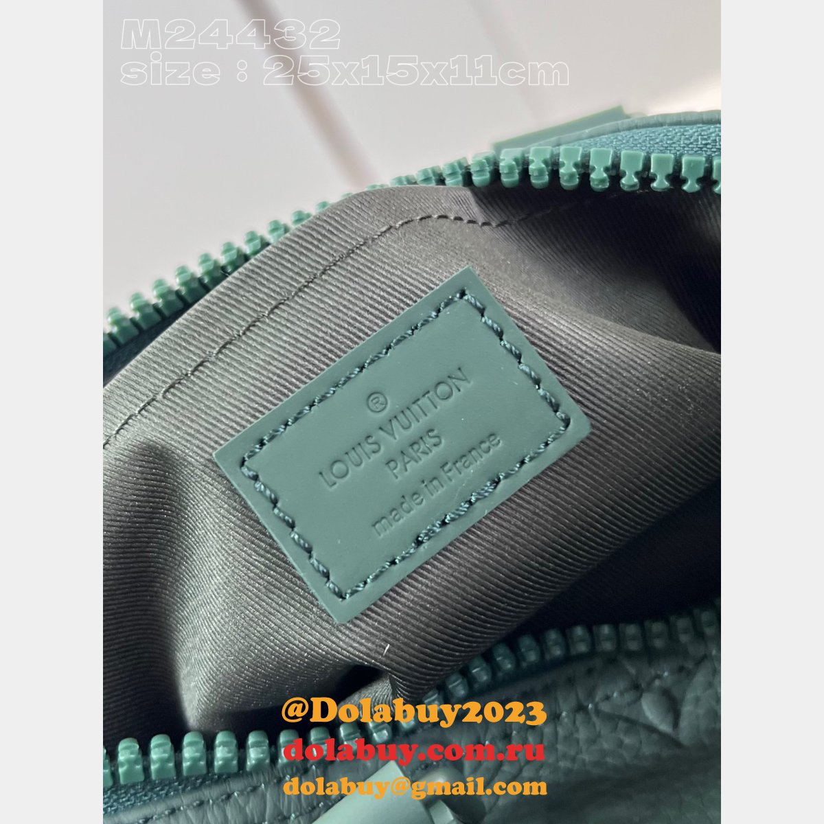 Green Shop Louis Vuitton Replcia Keepall Bandoulière 25 Taurillon Men M24432