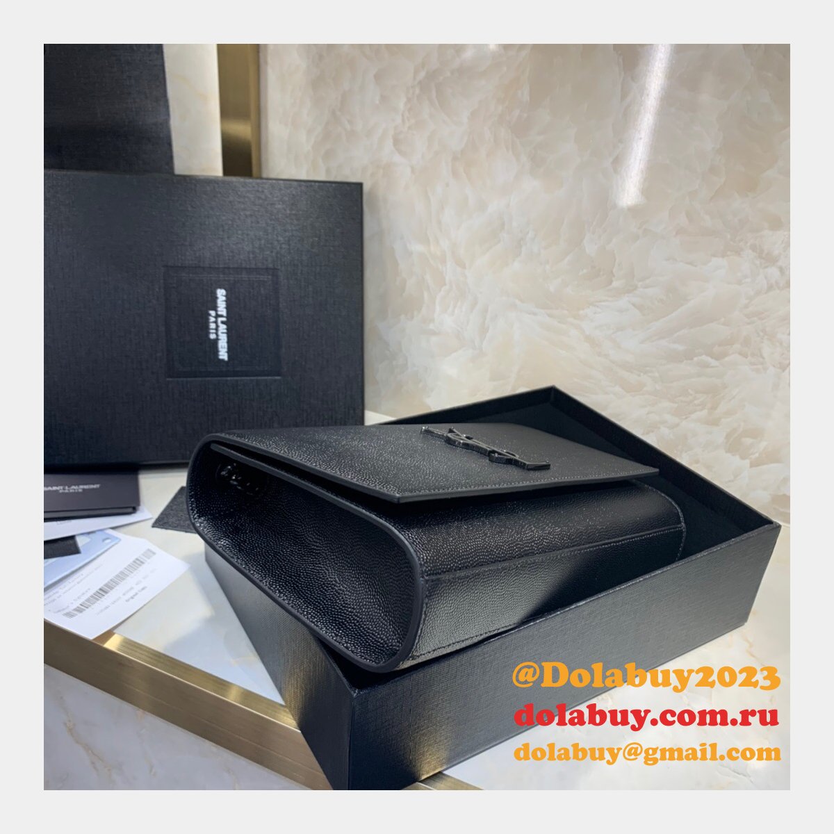 REPLICA SAINT LAURENT KATE BAG 5868006 BLACK ON BLACK