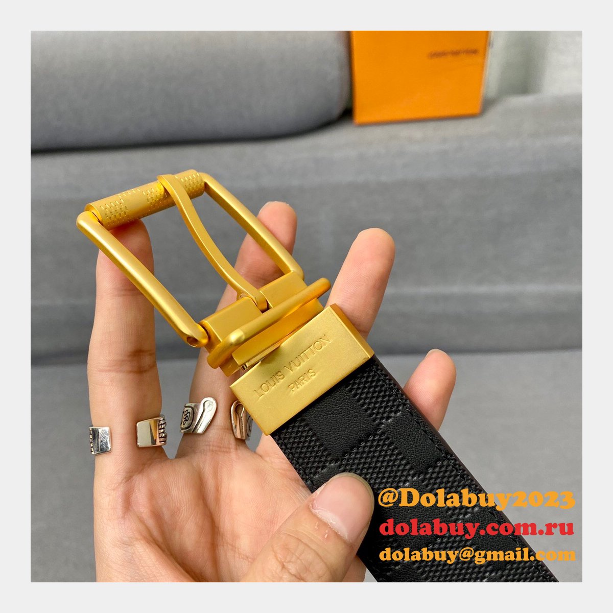 Louis Vuittons Knockoff Damier 40mm Infini Belts