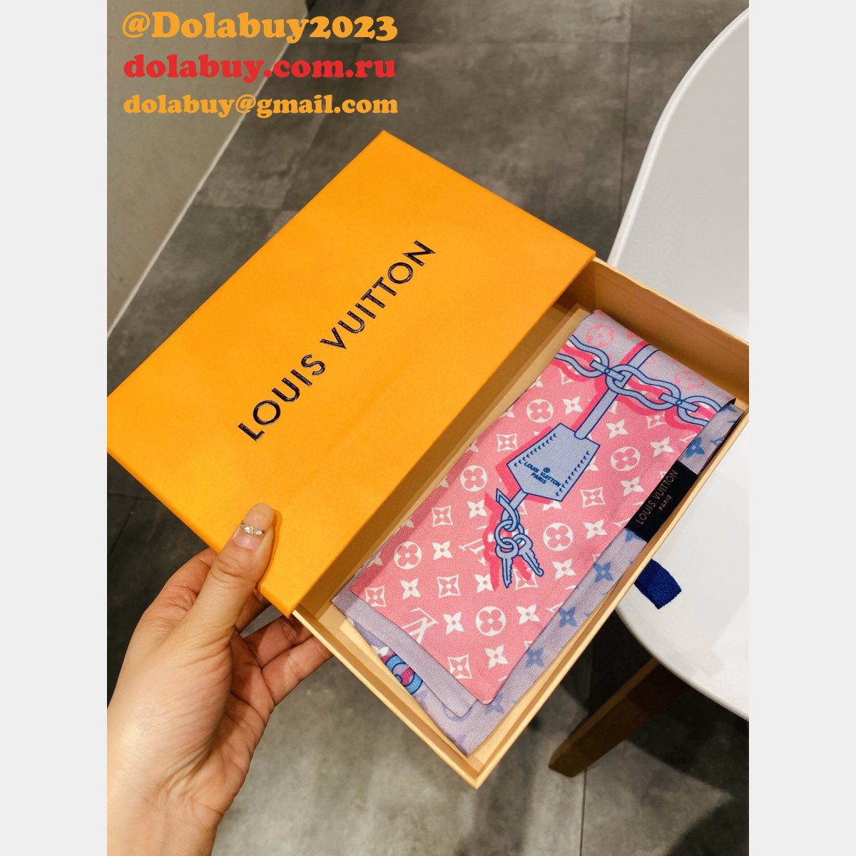 UK louis vuitton Double silk Ribbon Straps bow tie streamers